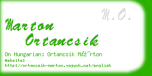 marton ortancsik business card